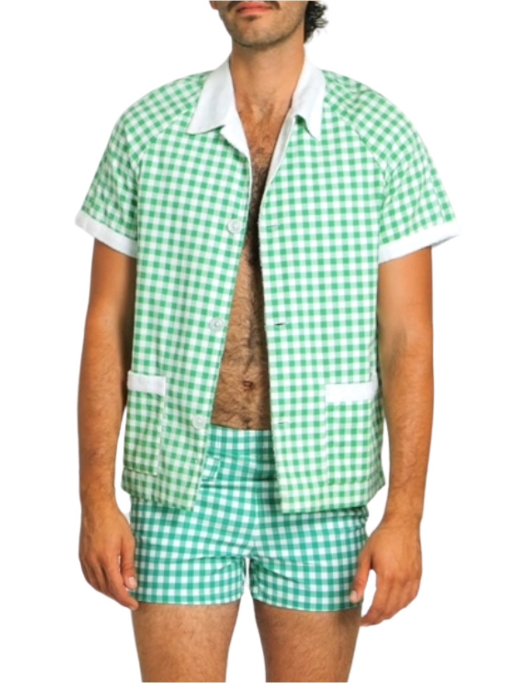 Hammies Green Gingham Cabana Towel Shirt